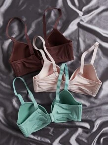 3pack Super Push Up Microfiber Soft Cup Bra Set - Multicolor - View 2