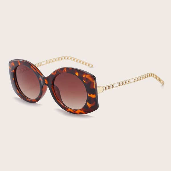 

Oval Frame Chain Detail Sunglasses