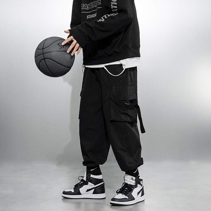 

Guys Buckle Ribbon Cargo Pants, Black