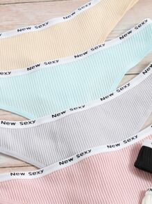 Yoga 7pack Letter Tape Rib Panty Set Sports - Multicolor - View 3