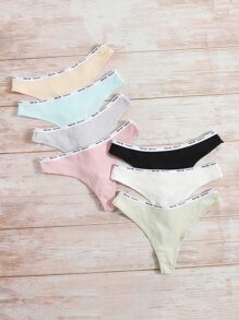 Yoga 7pack Letter Tape Rib Panty Set Sports - Multicolor - View 4