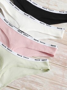 Yoga 7pack Letter Tape Rib Panty Set Sports - Multicolor - View 5