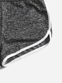 SHEIN Teen Girls 2pcs Contrast Binding Shorts - Multicolor - View 4