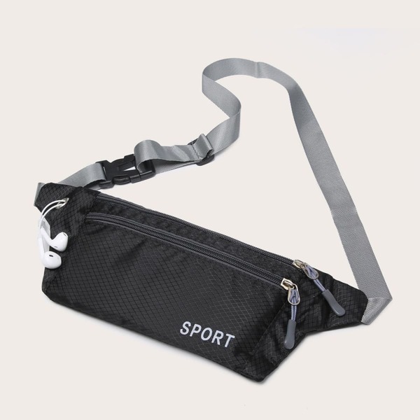 

Letter Graphic Fanny Pack, Black