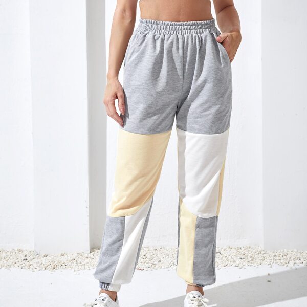 

Breathable Color Block Sports Pants, Multicolor