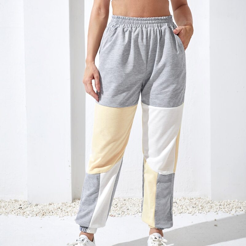 

Breathable Color Block Sports Pants, Multicolor