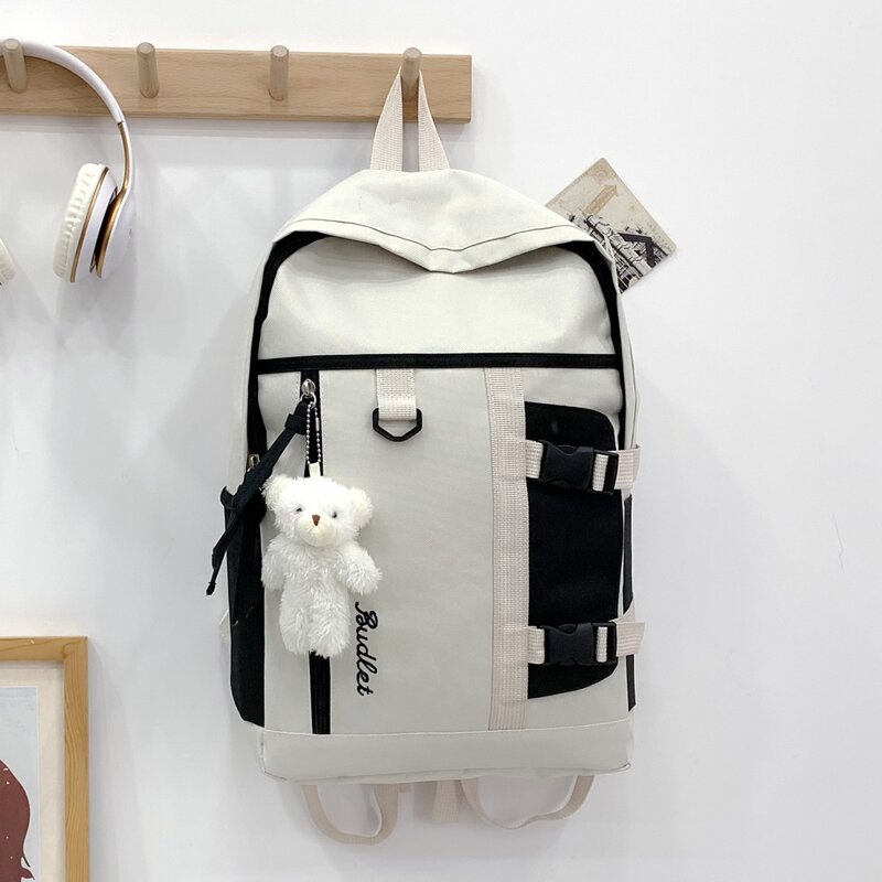 

Backpack with Cartoon Charm, Beige