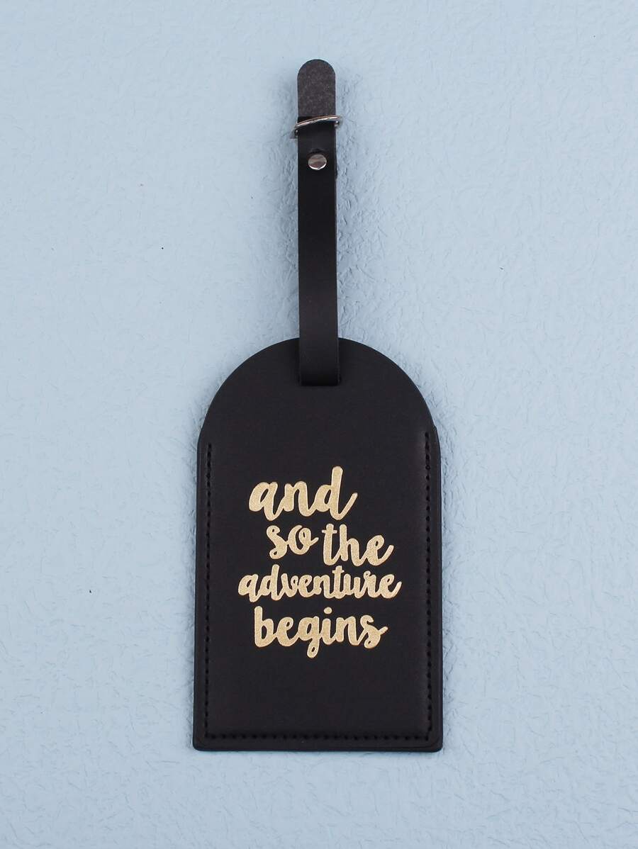 Thẻ hành lý đồ họa chữ cái tối giản - màu đen - Xem 1