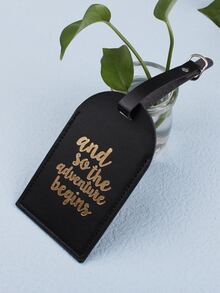 Thẻ hành lý đồ họa chữ cái tối giản - màu đen - Xem 5