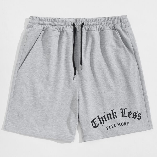 

Guys Letter Graphic Shorts, Light grey
