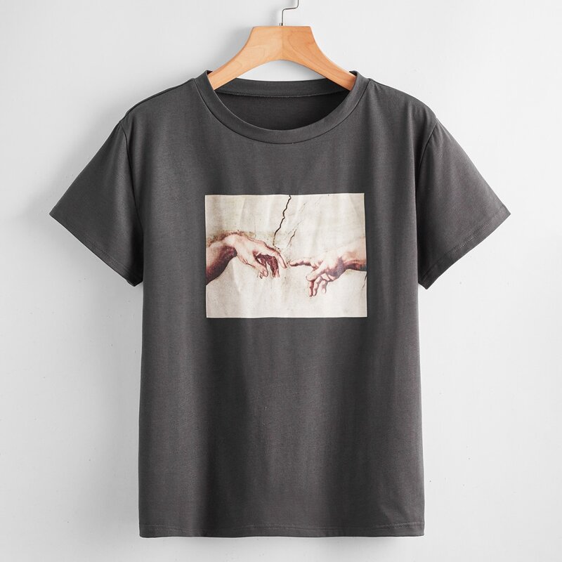 

Hand Print Tee, Dark grey