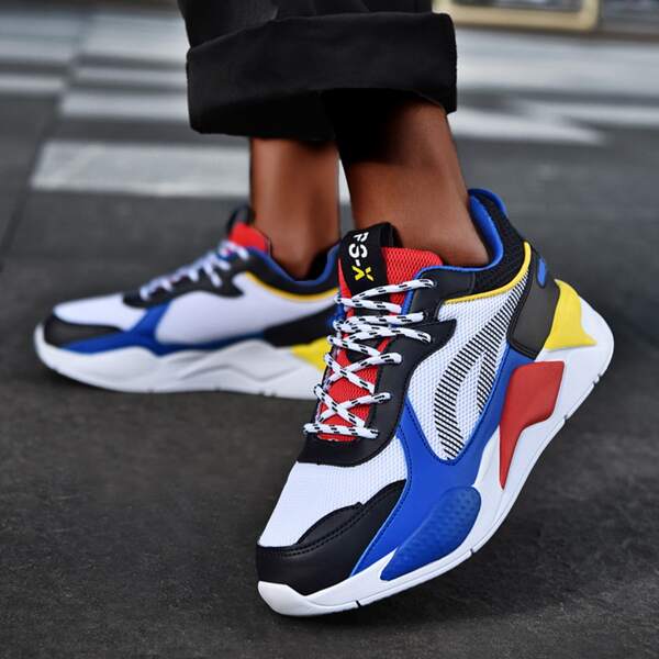 

Men Colorblock Lace Up Front Sneakers, Multicolor