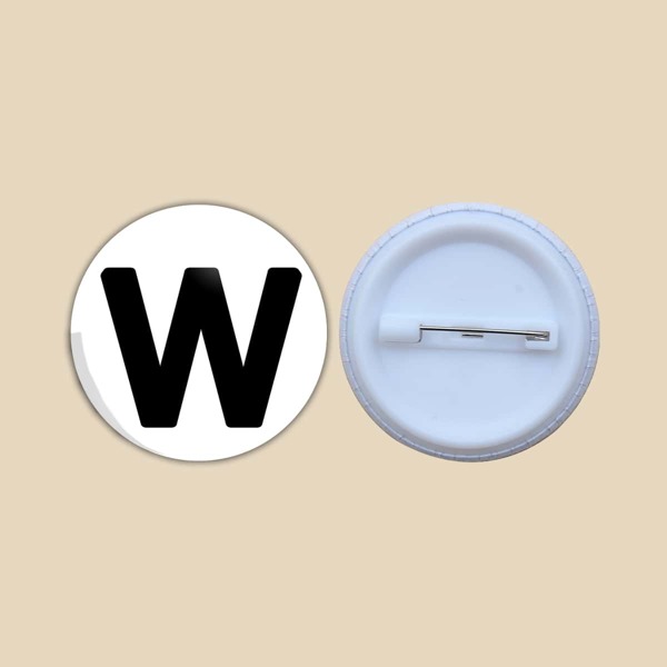 

Letter Graphic Brooch, White