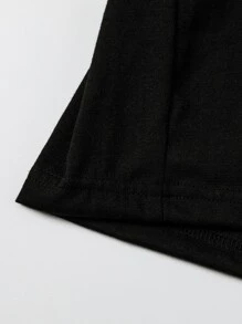 SHEIN Đầm bé gái Lá thư Giải trí - màu đen - Xem 4