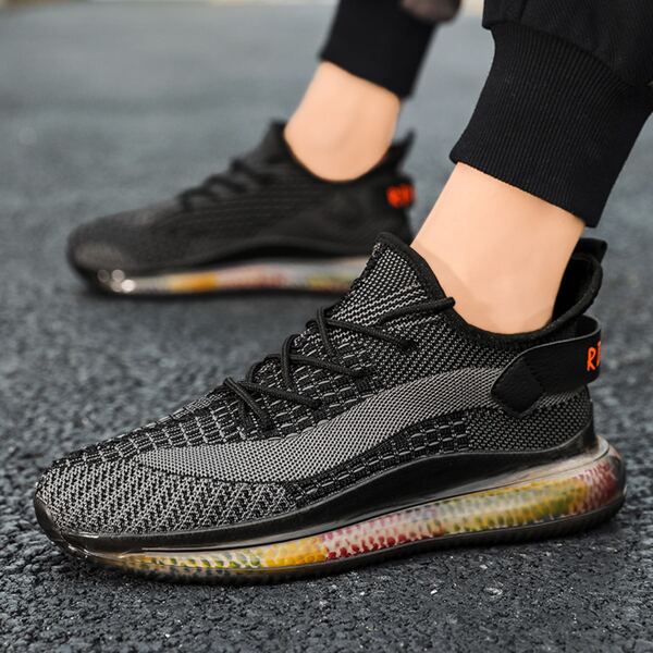 

Men Lace-up Running Shoes, Black