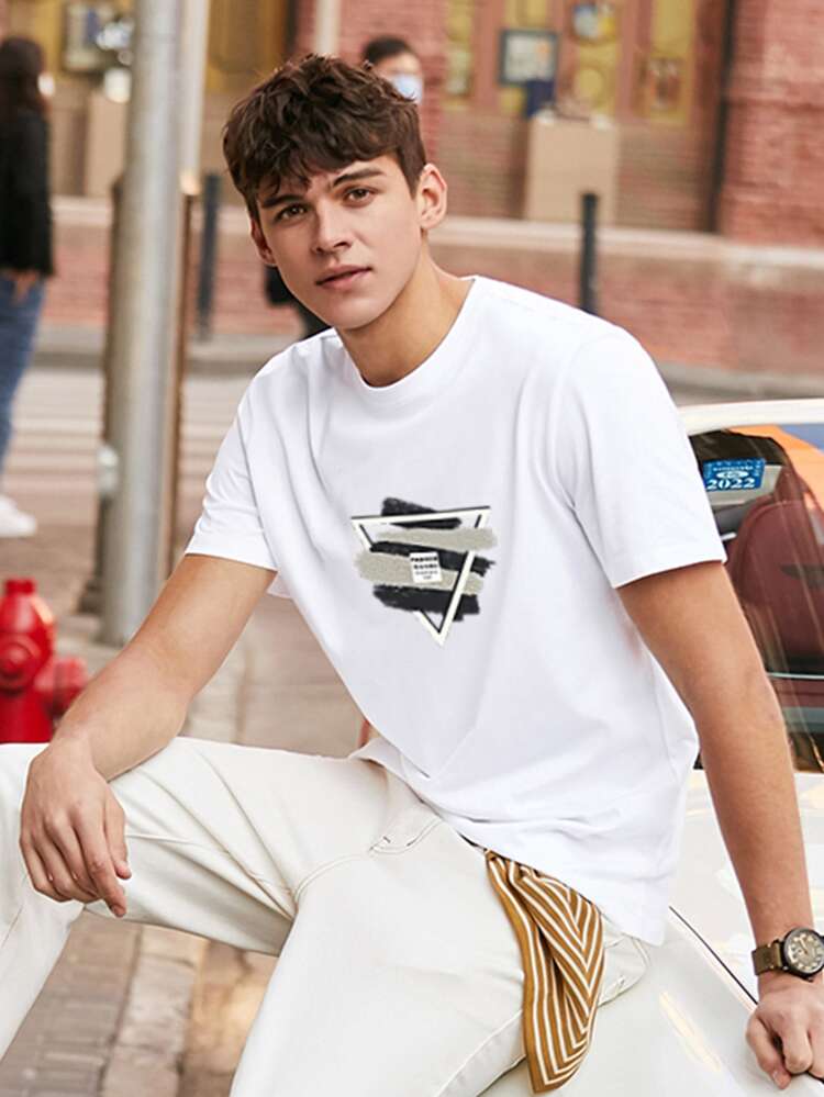 Men Slogan & Graphic Print Tee - White - View 5