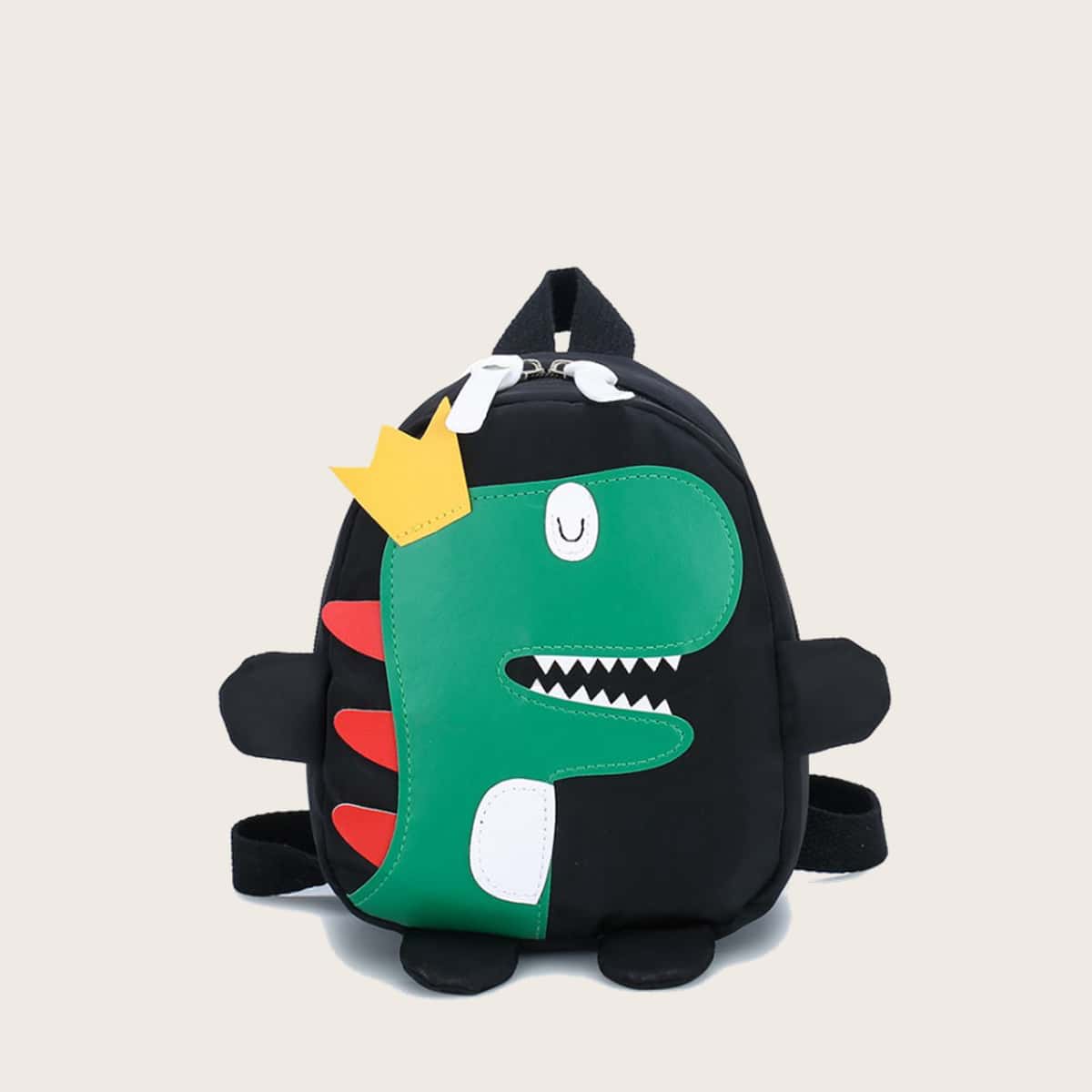 

Cartoon Dinosaur Backpack, Black