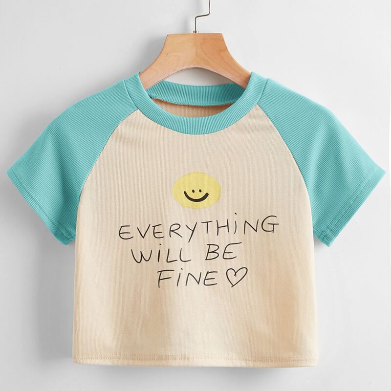 

Slogan Graphic Baseball Tee, Multicolor