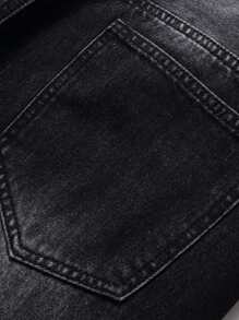 Manfinity Hombres Jeans rotos con cremallera - Negro - Ver 5