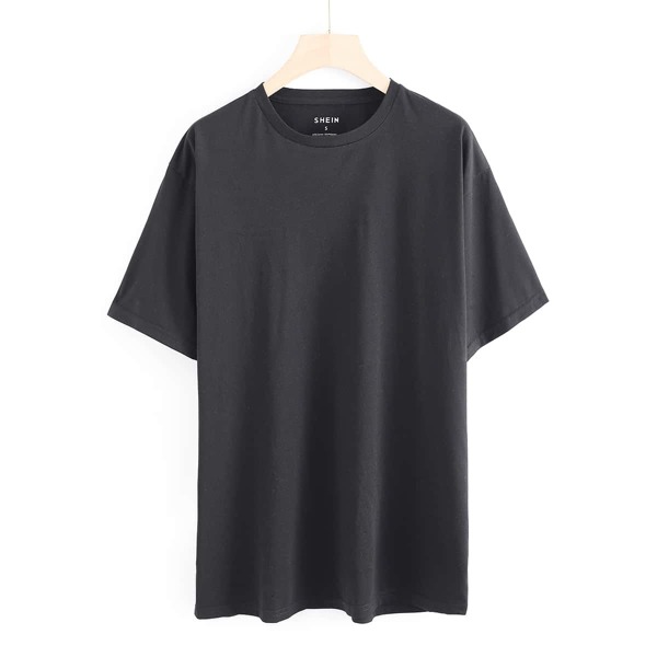 

Solid Drop Shoulder Tee, Black