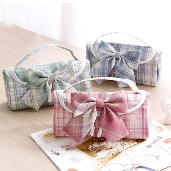 

1pc Bow Decor Random Pencil Bag, Multicolor
