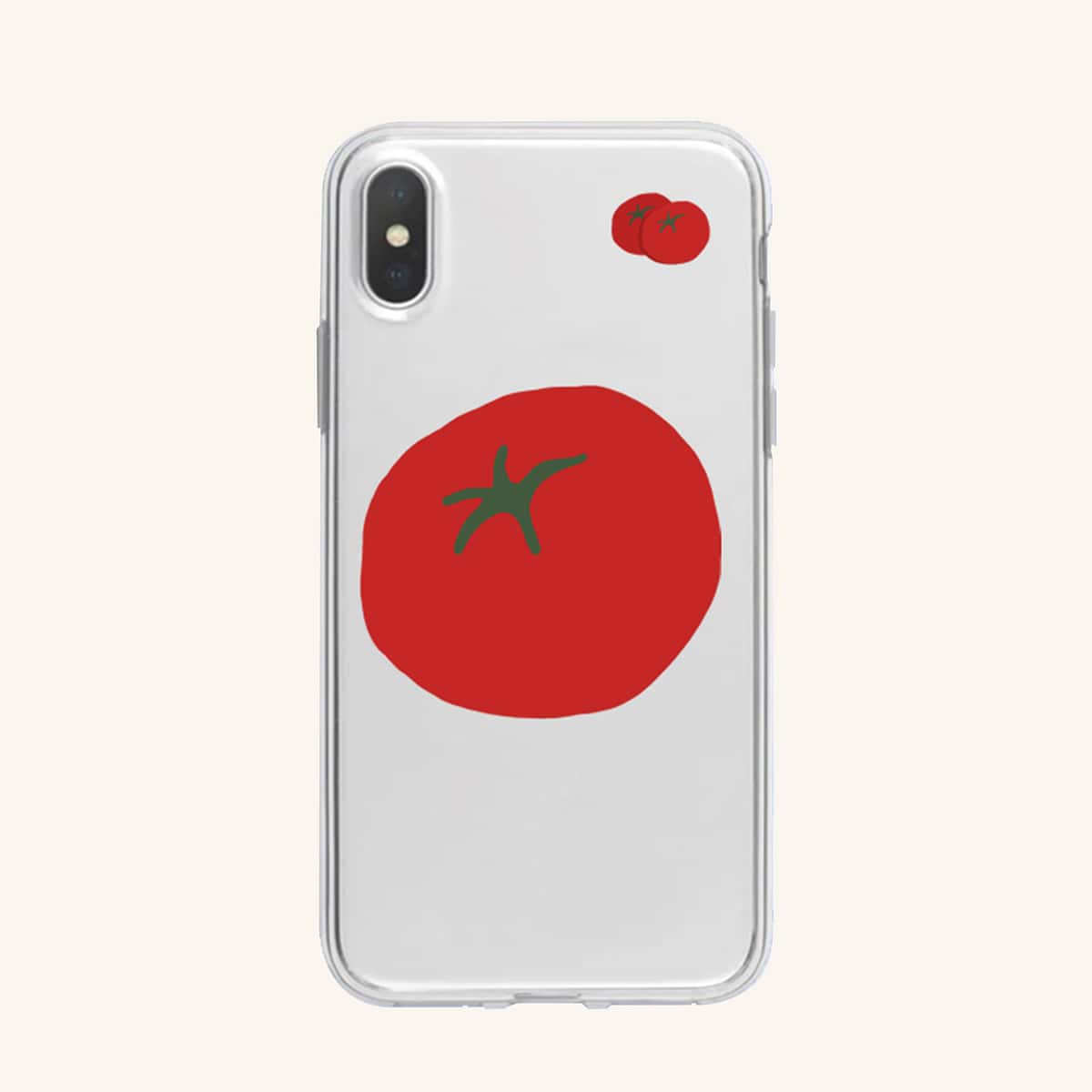

Tomato Print Transparent Phone Case, Red