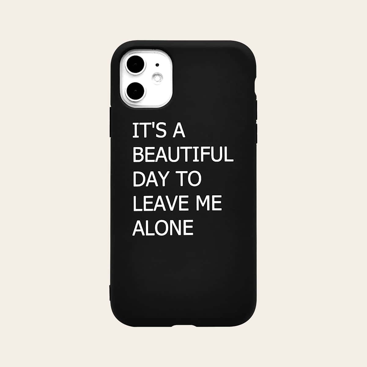 

Letter Graphic Phone Case, Black and white