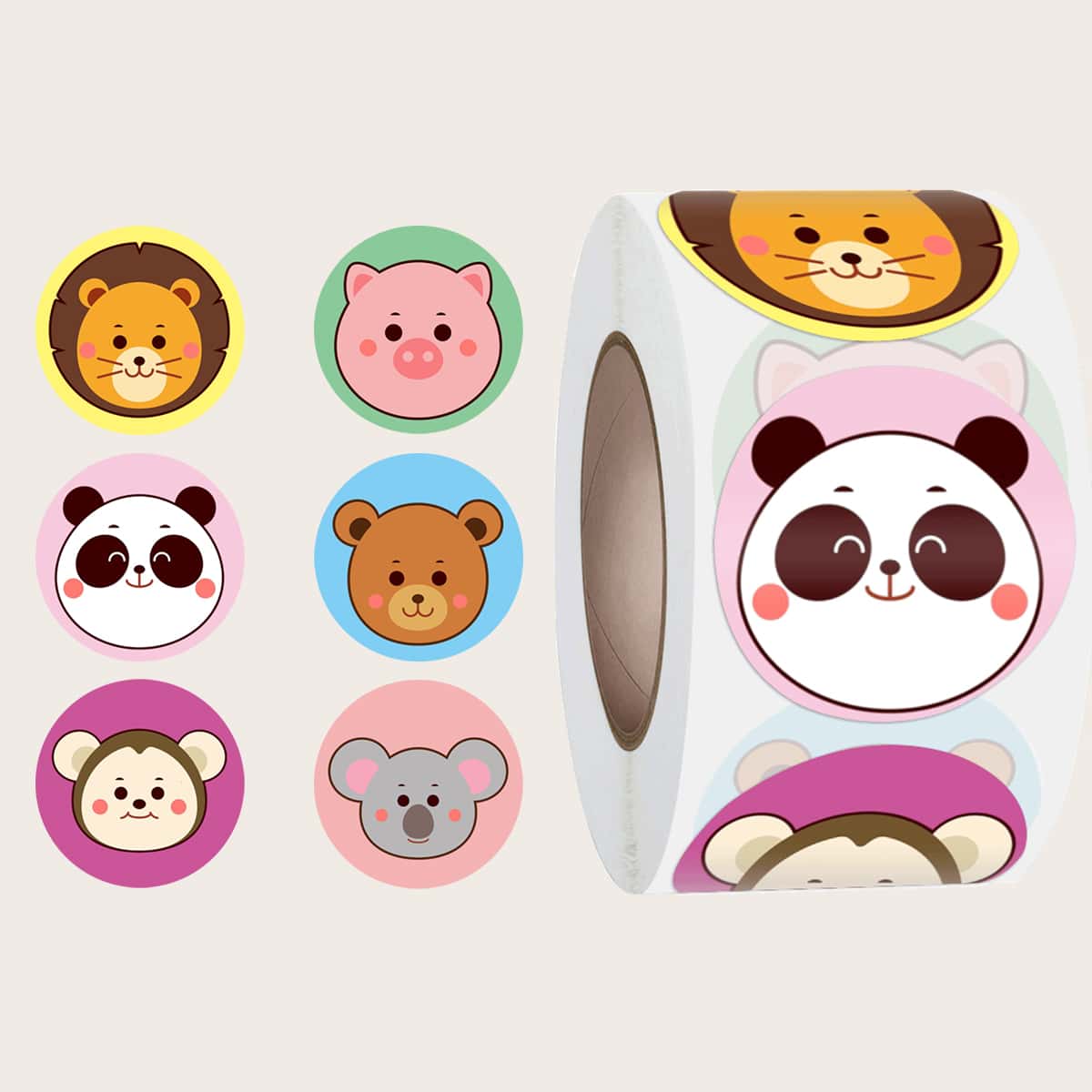 

1roll Cartoon Graphic Sticker, White
