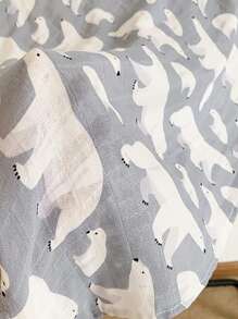 Chăn đồ họa động vật hoạt hình cho bé - Màu xanh lam - Xem 4