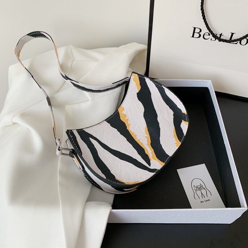 

Zebra Striped Shoulder Bag, Multicolor