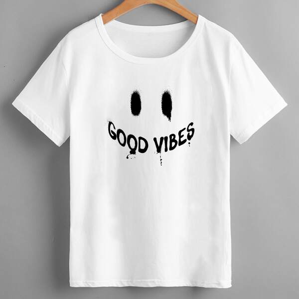 

Plus Slogan Graphic Short Sleeve Tee, White