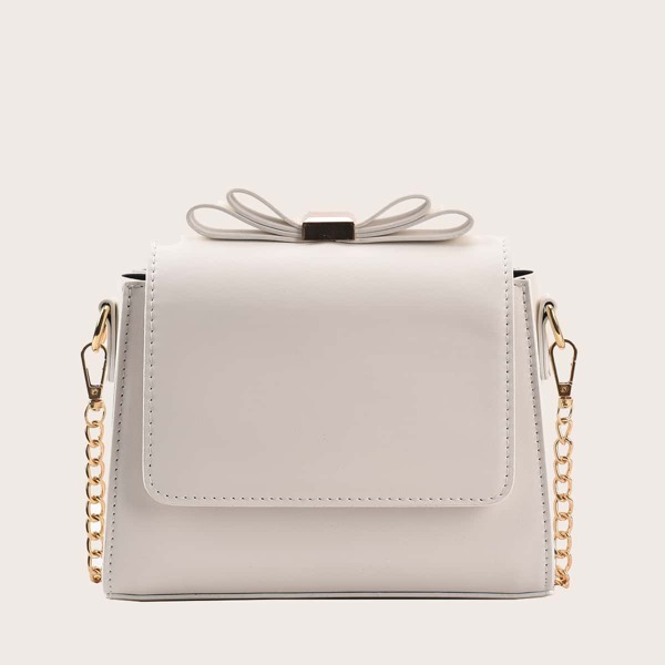 

Minimalist Flap Square Bag, White