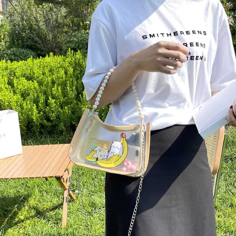 

Cartoon Graphic Satchel Bag, Khaki