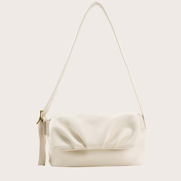 

Minimalist Ruched Design Shoulder Bag, Beige