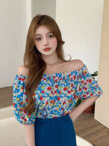 Allover Floral Bardot Top