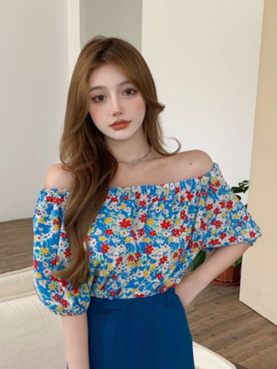 Allover Floral Bardot Top
