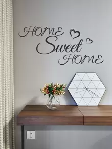 1 件标语图形墙贴，黑色自粘墙贴艺术贴花，用于家居装饰，贴纸，墙贴花，乙烯基贴花，用于家居装饰，春季装饰品，让您的家焕然一新，Rama 装饰贴纸礼物生日毕业