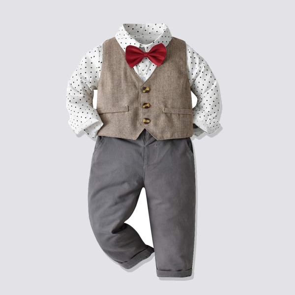 

Toddler Boys Button Front Top & Pants Set, Grey