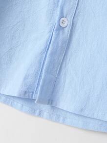 SHEIN 童裝男孩馬繡花襯衫