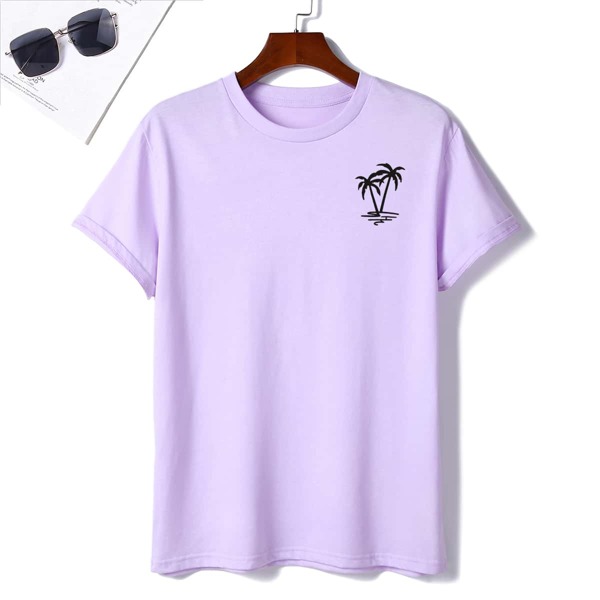 

Men Tropical Trees Print Tee, Lilac purple