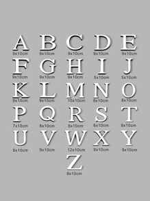 1 cái bảng chữ cái có hình dạng bảng chữ cái bề mặt gương dán tường - trắng - Xem 2