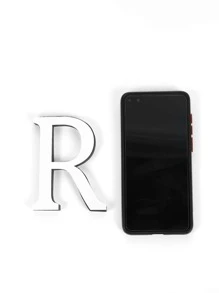 1 cái bảng chữ cái có hình dạng bảng chữ cái bề mặt gương dán tường - trắng - Xem 4