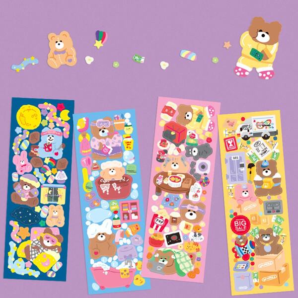 

1sheet Cartoon Graphic Random Sticker, Multicolor