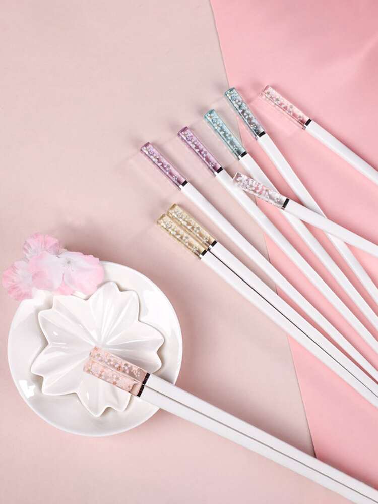 5pairs Alloy Chopstick - Multicolor - View 7
