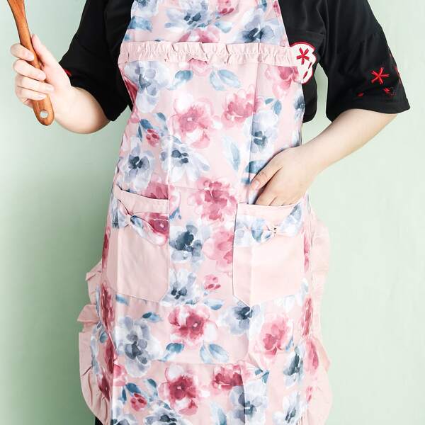 

Floral Pattern Apron, Multicolor