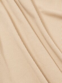 SHEIN Unity Bộ thời trang Khối Màu Gợi cảm - Màu Khaki - Xem 5