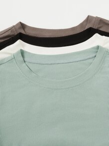 Chiquease 4 piezas Camiseta unicolor manga larga - Multicolor - Ver 5