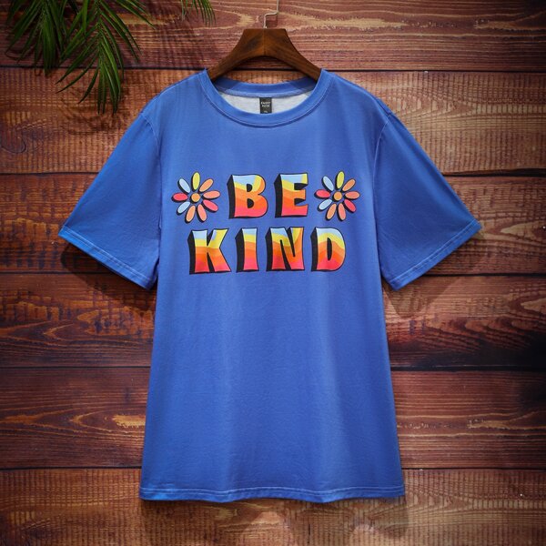 

Plus Slogan Graphic Tee, Blue