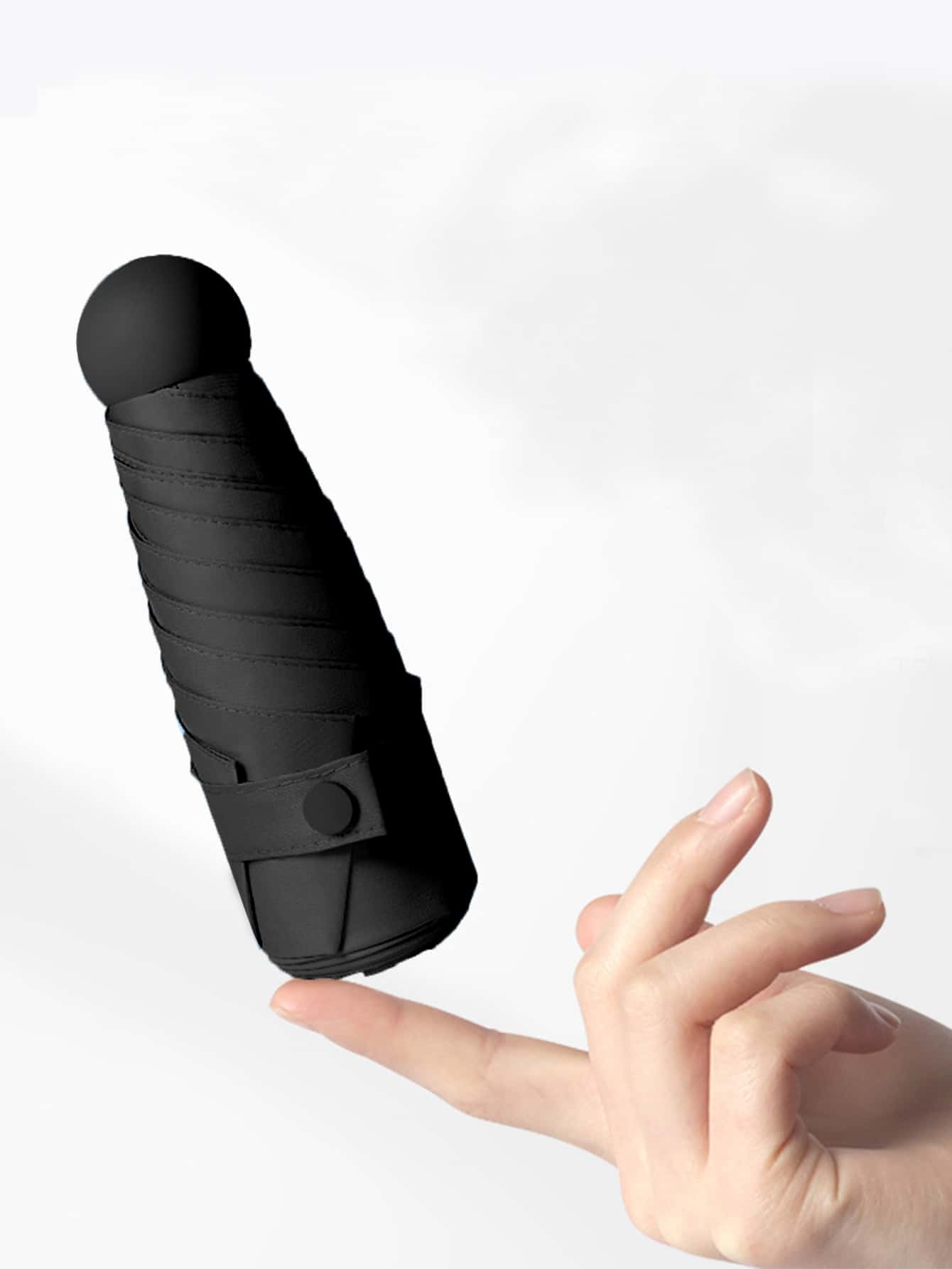 1pc Solid Color Umbrella - Black - View 1