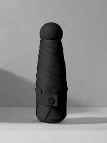 1pc Solid Color Umbrella - Black - View 2